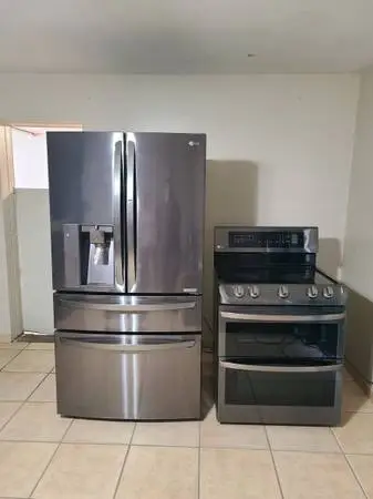 Stainless Steel LG Electric stove and fridge