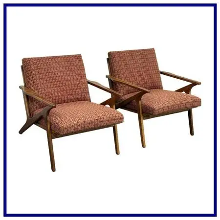 Crate & Barrel Cavett Armchairs, Pair