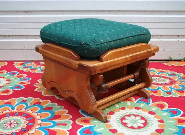 OTTOMAN GLIDER Strong Vintage Foot Rest USA Early American Furniture