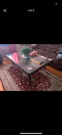 Wrought Iron Coffee table with matching end tables