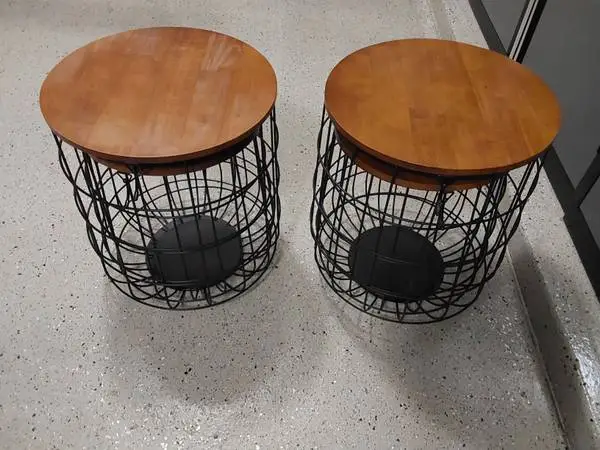 New Set of 4 Metal and Wood End Tables