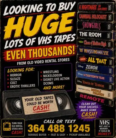 Wanting to buy out large lots of unwanted vhs from old rentals