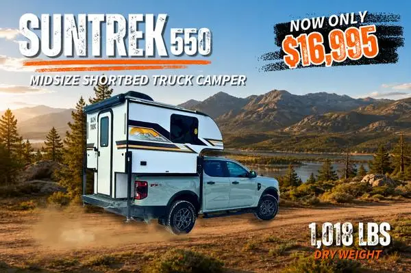 🔥 LIGHTWEIGHT SHORTBED TRUCK CAMPER – BRAND NEW 2026 SUNTREK 550