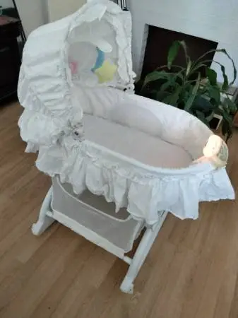 Kolcraft Light Vibes Rocking Bassinet w/ Music Massager & Night Light