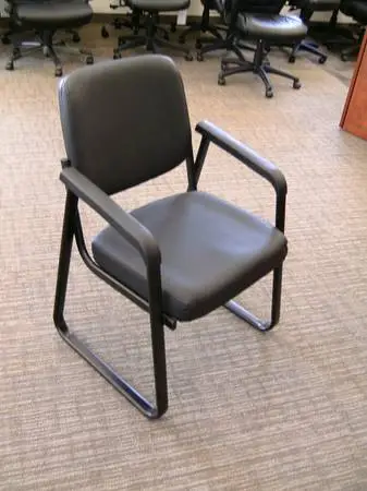 * 200 New in Box Black Sled Base Fabric Guest Chairs