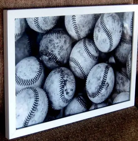 Fine Art Black & White Photograph of Baseballs Framed