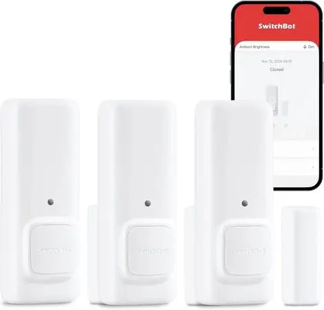 SwitchBot Door Alarm Contact Sensor 3 Packs- Smart Home Security Wirel