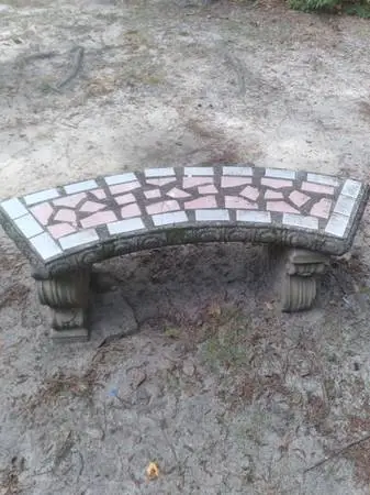 Concrete Outdoor 3-Piece Bench