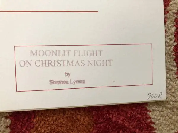 “Moonlight Flight on Christmas Night” by Stephen E. Lyman