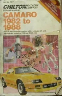 Will ship 82 to 88 Chevy Camaro Repair Manual Chilton- Chevrolet