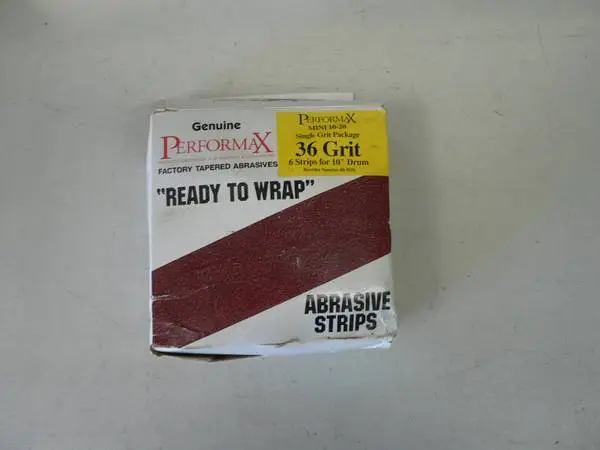 Five 36 Grit Pre-Cut Abrasive Wraps for 10 Drum Sanders