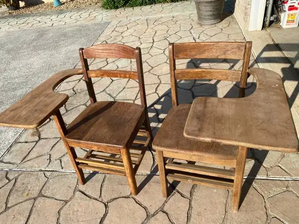 Two Oak Childs School Desks