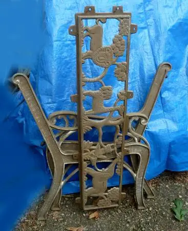 Cast Iron Garden Bench Sides&Back,Animals,Lion,Elephant,Zebra,Giraffe