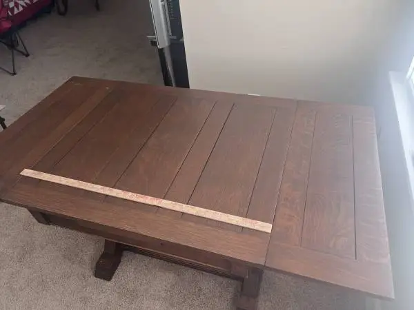 UNIQUE  ANTIQUE  TIGER OAK  FOLDABLE  TABLE