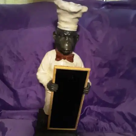 Monkey Chef With Chalk Menu Board