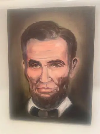 OVER  40 YEAR OLD  PAINTING of  ABRAHAM LINCOLN