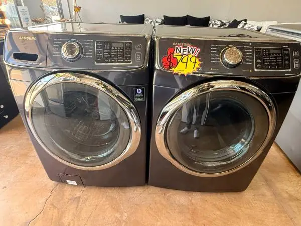 Used Blue Samsung Washer and Dryer Frontloader