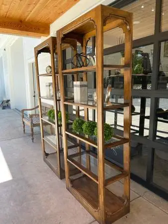 Serena & Lilly wood bookshelves