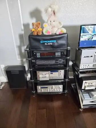 5-Tier Tempered Glass AV or TV Stand Black Glass ( Stand only)