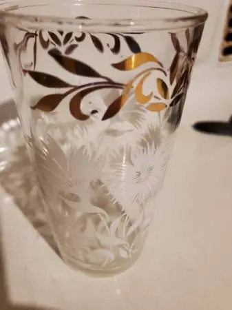 Mid-century Hazel Atlas White Aster Drinking glasses set of 8