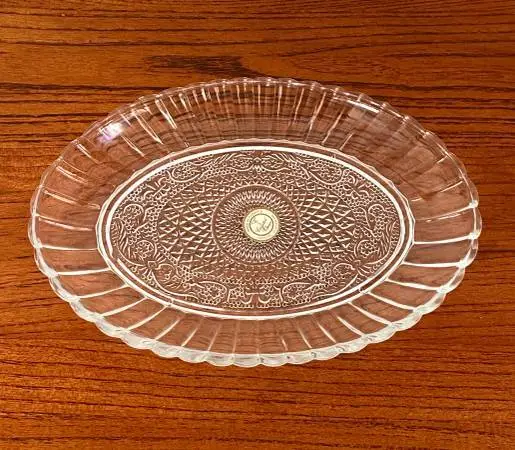 Vintage Crystal Clear Glass Platter