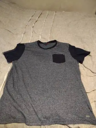 Guess mens t-shirt gray with black XL good used condition.