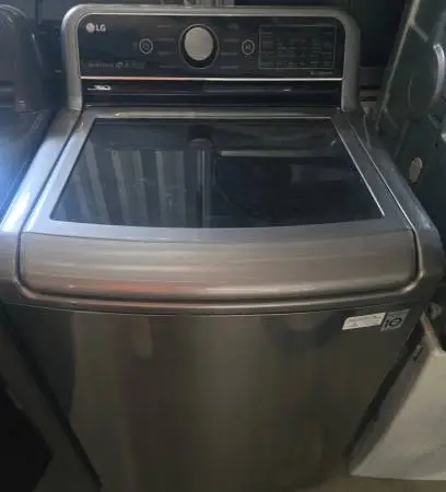 LG stainless glass top washer