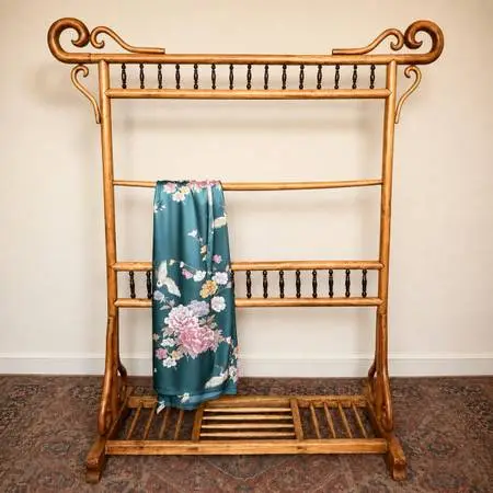 Antique Chinese Elm Wood Clothing Rack (Yijia / Yichuang) - 56x65