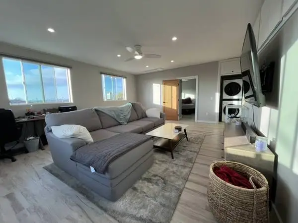 Large, Comfy, Couch (Living Spaces), Coffee Table, Rug, & TV stand