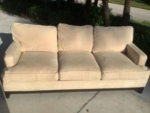 Plus Ethan Allen Cream microfiber sofa couch