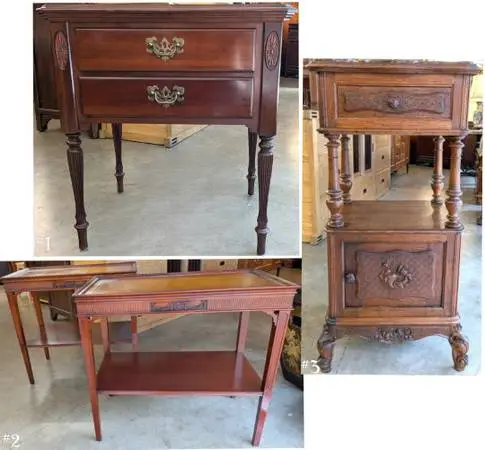 Nightstand, Bedside Table, End Tables, Pair Side Tables from