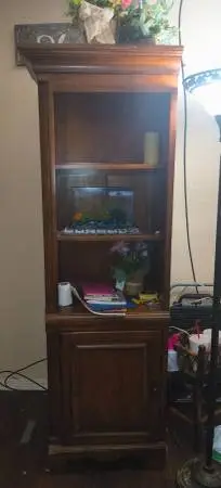 2 matching shelves with back lights