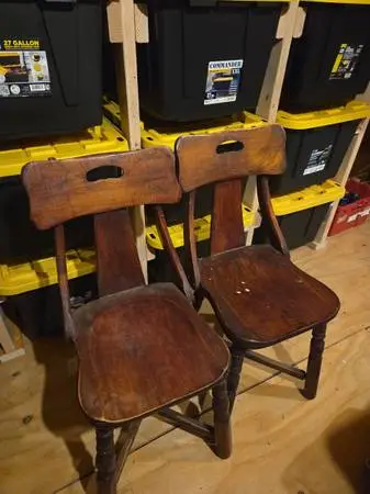 2 wood chairs
