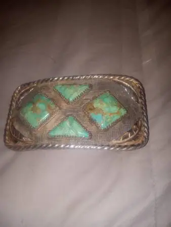 Native Navajo sterling silver belt buckle