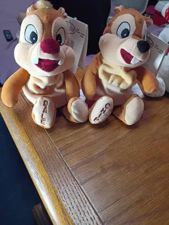 VTG 90s Disney Store Chip n Dale Mini Bean Bag Plush Set