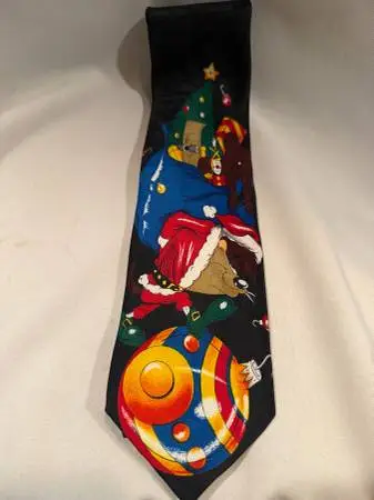 VINTAGE Looney Tunes Tie with Festive Christmas Santa-Warner Bros. 96