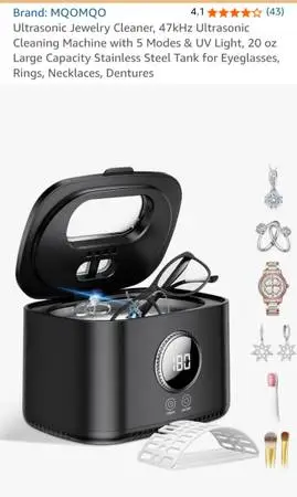 NEW MQOMQO Ultrasonic Denture, Jewelry, Retainer. GlassesCleaner