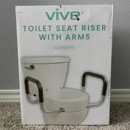 NEW Vive Toilet Seat Riser with Arms - Elongated