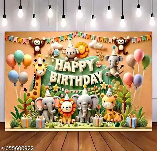 Happy Birthday Printed Backdrop Banner for a kids and Adults