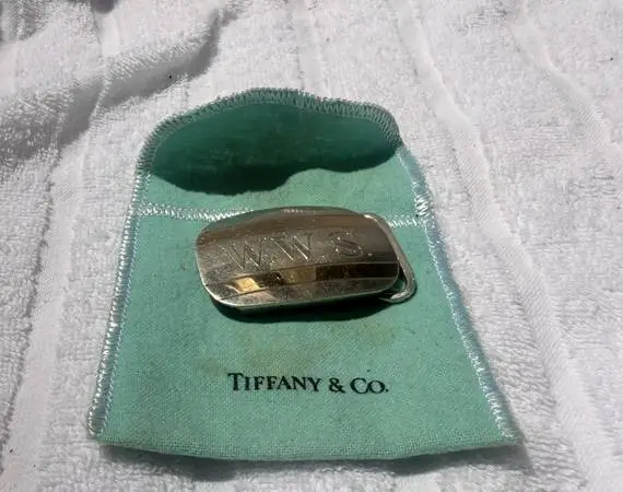 Tiffany & Co. Vintage Sterling Silver & 14k Gold Stripe Unisex Belt Bu