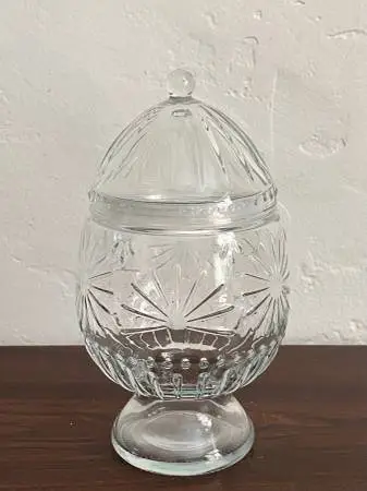 Clear Glass Pedestal Jar