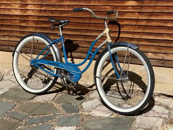 1953 Schwin Meteor womens coaster brake cruiser.  Resto-mod, fully rebuilt, but