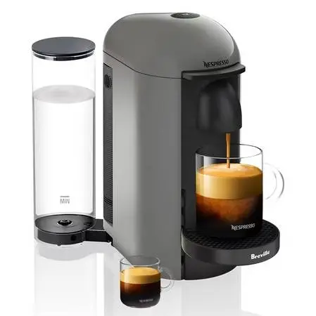 Breville Nespresso VertuoPlus Coffee and Espresso Maker, Grey, NEW