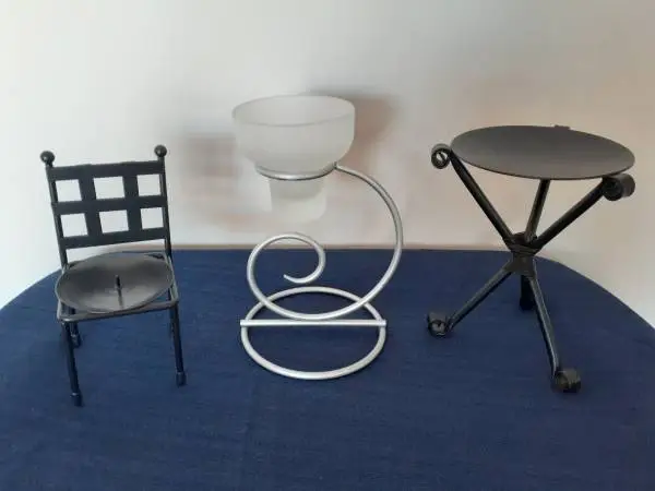 Modern Metal Candle Holder Bundle - 3 Pieces