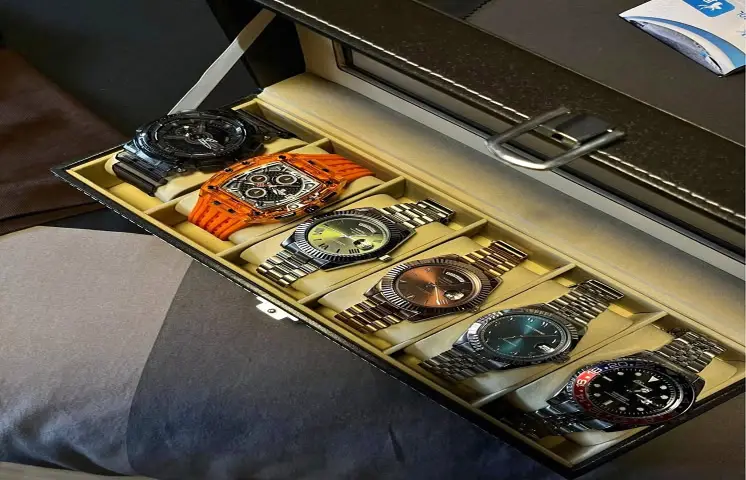6 Girds PU Leather Watch Bracket Display Box Holiday Gifts Watch Display Jewelry Box