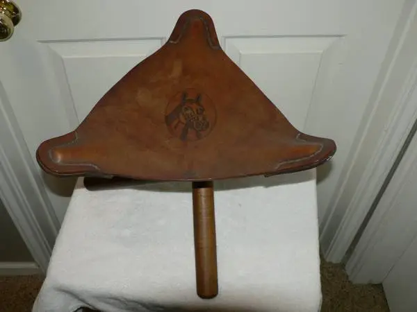 Handmade, Custom, Sergio Mackinnon Leather Seat,Wood folding Base Chai