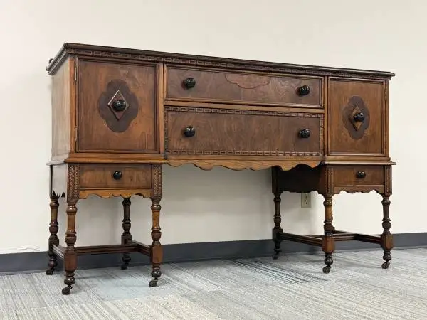 Large Jacobean Style Antique Sideboard / Credenza ~ Great As TV Stand
