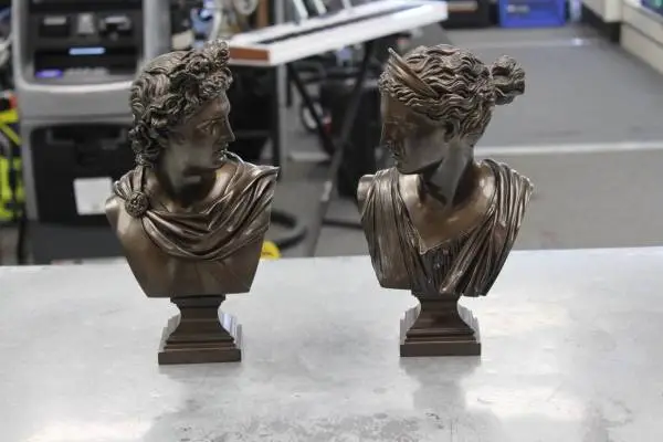 PRE-OWNED APOLLO & ARTEMIS BRONZE BOOKENDS BY LEOPOLD OUDRY