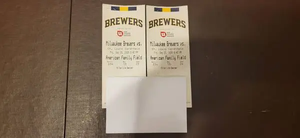 2 BREWERS TICKETS