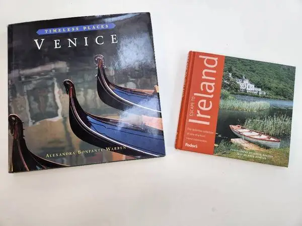 Lot of Two Colorful Travel Books: Venice and Ireland